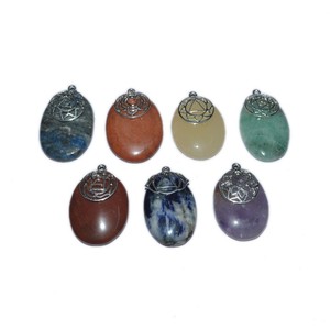 Ensemble de 7 pendentifs en cristal pour la guérison des 7 chakras, de couleur naturelle - Product Image 5