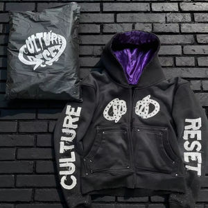 2025 Streetwear Chenille sudadera 500Gsm algodón de gran tamaño de lana de peso pesado Sudadera con capucha fabricante recortada sudaderas con capucha personalizadas Unisex - Product Image 1