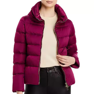 High Quality <b>Fabric</b> Zip Up Winter Women Puffer Jacket / Top Trend Products Long Sleeves Hooded Puffer Jacket For Women - Product Image 3