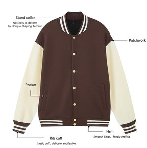 Haute qualité Vintage Style hommes vestes en laine à la mode broderie décontracté collège Baseball Letterman université cuir hiver - Product Image 2