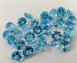 Topacio azul suizo natural Corte redondo 6mm Facetado-Topacio azul suizo suelto Redondo - Product Image 6