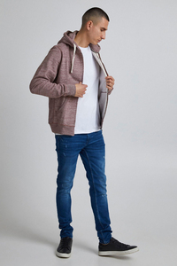Sudaderas con capucha de invierno texturizadas con cremallera de color sólido de rizo para hombre con logotipo personalizado, ropa de calle gruesa de algodón 100%, venta al por mayor - Product Image 2
