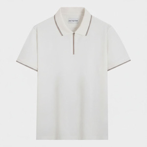 เสื้อเชิ้ตแขนสั้นผ้าถักเนื้อนุ่มระบายอากาศดี ปักลายตามสั่ง ทรงปกติ สไตล์ลำลองสำหรับผู้ชาย - Product Image 4