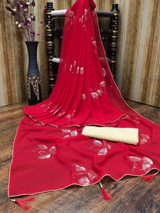 Tenue indienne moderne et élégante prête à porter, sari en georgette fantaisie importé, chemisier, exportateur et fournisseur de vêtements indiens - Product Image 4