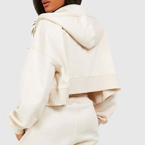 Nueva moda Vintage Acid Wash 2 en 1 Heavyweight Winter Zip Up Hoodie para mujer 100% algodón - Product Image 5