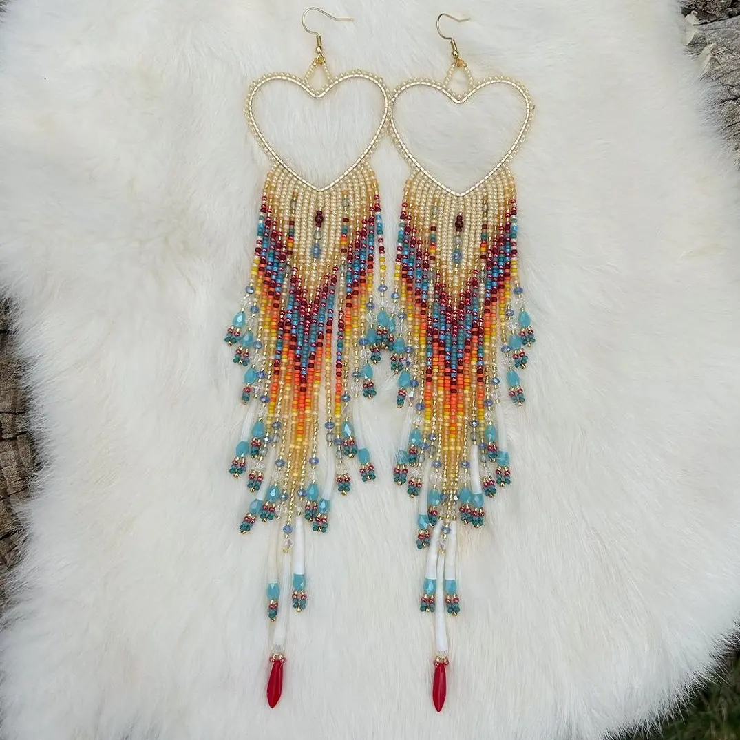 New Hot Selling Design Seed beads earrings indian beads fashion jewelry Hippie Beaded Handmade Earring from India by RF Crafts