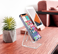 Soporte para Teléfono Móvil, Acrílico, Ecológico, Ligero, Transparente, Portátil, Personalizable, Moderno, Resistente al Agua, Organizador