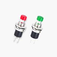 Envío Gratis: Set de 10 Interruptores de Botón PBS-110, Cabeza Plana, IP40, 1NO, Control Electrónico, 125V/250V Máx., Rojo/Verde, 1A, Metal Latón