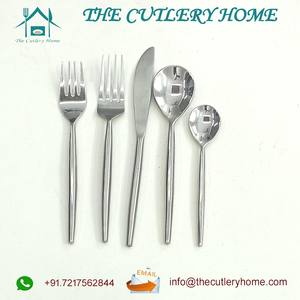Round Tapered Handle Stainless Steel Silver Polished Handmade Cutlery <b>Set</b> for Wedding Hotel Restaurant <b>Party</b> Decoration - Product Image 2