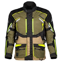 Veste de moto unisexe coupe-vent personnalisée Alligator Tex Noir Iris Jaune Fluo