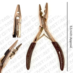 GEMSTONE ENTERPRISES Rose Gold Stainless Steel Hair Extension Tool Kit Model 24 Durable Reusable Two-Plier Clamps 2-Hole <b>Needle</b> - Product Image 5