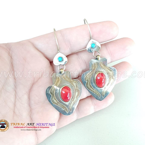 ต่างหูชาติพันธุ์ชาวอัฟกานิสถานต่างหูชาวยิปซีแบบสั่งทำผู้ผลิตเครื่องประดับ kuchi จากปากีสถาน - Product Image 3