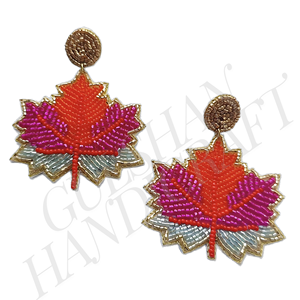 Boucles d'oreilles en coton perlé, broderie artisanale, écologiques, durables, style sportif, multicolores, bijoux de mode pour femmes, vente en gros, meilleur choix - Product Image 5