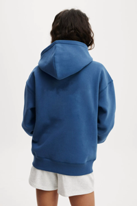 Nouvel arrivage de sweats à capuche surdimensionnés pour femmes épaule tombante solide 100% coton matériel léger Streetwear Logo personnalisé - Product Image 3