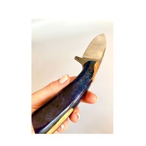 Diseño de cuchillo de madera y resina Mango de resina AZUL 1 Uds Juego de cuchillos de acero inoxidable Cuchillos de cocina Chef gran oferta - Product Image 3