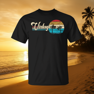 T-Shirt con Palma al Tramonto per Vacanze Estive al Mare, Ideale per Uso Promozionale - Product Image 3