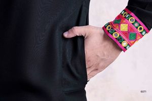 New Designer Navratri Special Wear Pure Cotton Heavy Embroidered <b>Kurta</b> With Fully Embroidered Dupatta <b>Kurta</b> Set for Men - Product Image 5