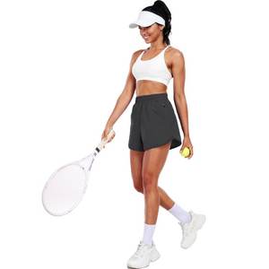 Shorts de sport Bermuda pour femmes Respirant Taille élastique pour le yoga athlétique Course à pied avec poche latérale - Product Image 1