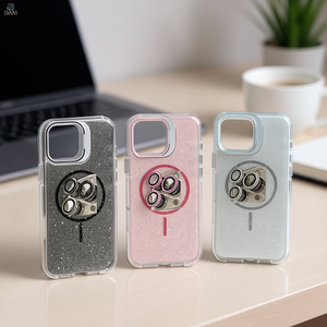 Funda para Teléfono Móvil IP14 con Acabado Brillante, Protección Total de TPU+PC, con Soporte y Protector de Cámara para Air Cushion - Product Image 2