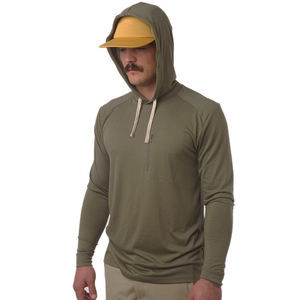 Recién llegado, Sudadera con capucha selecta con tela de bambú de pesca de bolsillo con cremallera en el pecho y cordón, camisa de pesca transpirable ligera para hombres - Product Image 3