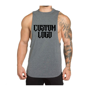 <b>Men</b> Bodybuilding Stringer Tank Tops Vest Fitness Clothing Cotton Gym <b>Singlets</b> with Custom Printing and Sizing on Wholesale Price - Product Image 1