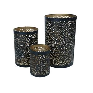 เชิงเทียนโลหะสีดำทอง งานฝีมือโรชาน ทำด้วยมือ เป็นมิตรกับสิ่งแวดล้อม สำหรับตกแต่งโต๊ะกลางบ้านในเทศกาลคริสต์มาส - Product Image 2