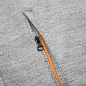 Custom Lightweight Relaxed <b>Grey</b> Terry Long Sleeve Sweat <b>Men's</b> Casual Hoodie for Daily Basics cotton blended - Product Image 4