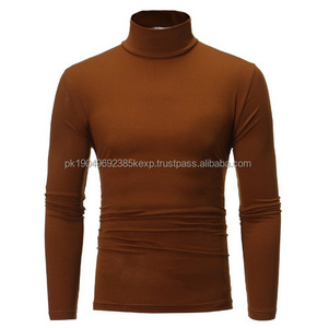 Automne hiver hommes haut élastique col roulé collants chemise haut uni thermique à manches longues chemise à col roulé - Product Image 5