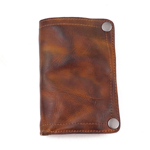 Vintage Genuine Leather <b>Wallet</b> Handmade With Rivet Fold Closure Unisex Short Daily Use - Product Image 1