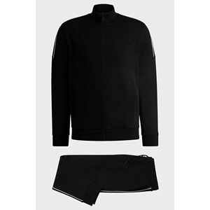 <b>Mens</b> Black Stand Collar Full-Zip <b>Track</b> <b>Jacket</b> and Matching Jogger Pants Tracksuit ODM Trackstar OEM Private Label - Product Image 6