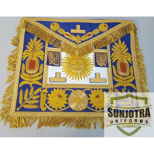 ผ้ากันเปื้อนชุดเดรสแกรนด์มาสเตอร์ที่มีคุณภาพดีที่สุดปักด้วยมือบนหนังจริงกรุณาเรียกร้องราคาสำหรับการปักต้นแบบผ้ากันเปื้อนอิฐ - Product Image 1