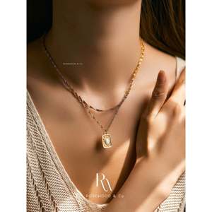 Collana Trendy Antitarnish con Corda Intrecciata e Ciondolo Celestiale a Catena a Spina di Pesce Impermeabile, Regalo per la Mamma - Product Image 6