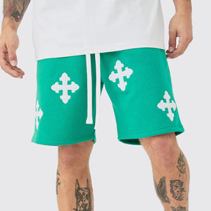 กางเกงขาสั้นผ้าคอตตอน40% สั้นสำหรับผู้ชายกางเกงปะติดแบบไขว้ยาวปานกลางทำจากโพลีเอสเตอร์ระบายอากาศได้ดีสไตล์สตรีทผลิตจากปากีสถาน - Product Image 1