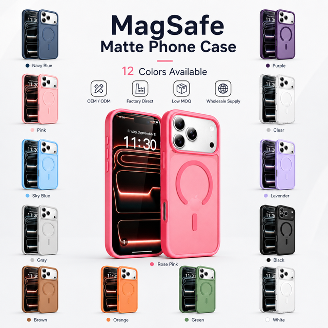 Magnetic Phone Case for 17 Pro Max TPU PC Shockproof Skin Feel Back Cover OEM Wholesale IML/IMD Printed Customized Color