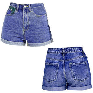 Pantalones cortos OEM 2025 para mujer, pantalones cortos de mezclilla oscura de algodón de cintura media, pantalones vaqueros de mujer estilo Hip Hop, pantalones vaqueros de cintura alta rectos negros - Product Image 2