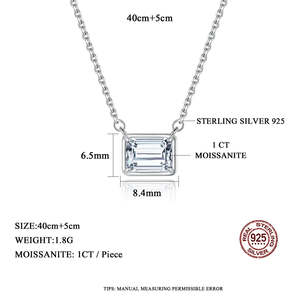NOVAMART Fine Fine Jewelry Sets Confidence-Boosting <b>Emerald</b> Cut Moissanite <b>Studs</b> & Pendant Wholesale Export - Product Image 3