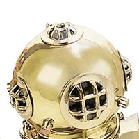 Casque de plongée CHk Nautical 8" U.S. Navy Mark-V en laiton poli avec logo personnalisé - Design maritime vintage pour décoration de mariage/anniversaire