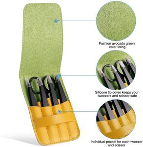 Pince à épiler à sourcils de qualité supérieure ciseaux à sourcils outil d'épilation des sourcils pince à épiler et pince à épiler oblique pointue ensemble avec logo personnalisé - Product Image 4