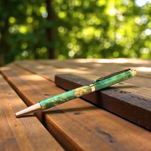 Elegant Amber Collection Handmade Ballpoint <b>Pen</b> Burl <b>Wood</b> 0.7 mm Writing Instrument - Product Image 2