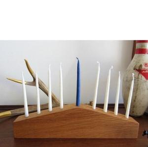 Stepped <b>Wooden</b> Menorah Hanukah Tiered Design Handmade Judaica Hanukkah Candle <b>Holder</b> Jewish Festival Religious Decor Traditional - Product Image 3