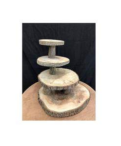 Support à gâteau en bois pour décoration de mariage rustique naturelle affichage de cuisine de ferme ou arrangement de dessert de fête - Product Image 6