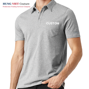 Vente en gros personnalisable pour hommes pour polos motif solide blanc coton-spandex tricoté prix de gros compétitif - Product Image 1