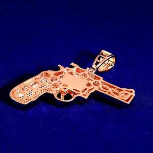 Pendentif pistolet 3D Iced Out micro-pavé de diamants, style Bling Hip Hop Rapper, bijoux et accessoires pour homme, cadeau - Product Image 4