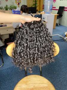 Venta al por mayor Super doble dibujado Remy cabello humano birmano rizado-crudo vietnamita proveedor de alto grado - Product Image 3