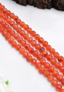 Perles de cornaline d'Afrique facettées, perles de pierres précieuses naturelles de 6 mm pour la fabrication de bijoux fins - Product Image 2