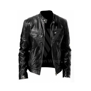 Motorbike Stylish Leather <b>Jacket</b> for <b>Men</b> and Custom Logo 100% Leather <b>Men's</b> <b>Jacket</b> Custom Slim Leather <b>Jackets</b> - Product Image 5