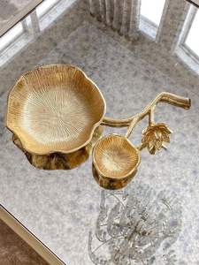 Bol en aluminium plaqué or gaufré antique polonais Direct Factory Best Selling Bowls Luxuries Look Fruit Servant Hand Made Bowl - Product Image 3