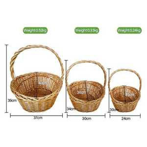 Cesta Tejida a Mano de Mimbre Natural con Asa, Estilo Feng Shui, Multiusos para Almacenamiento y Decoración del Hogar - Product Image 2