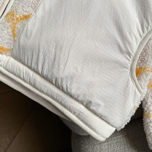 แจ็กเก็ตขนแกะทรงแบ็กกี้เชอร์ปาคอตั้งลายปะต่อหลากสีสำหรับฤดูหนาว - Product Image 3