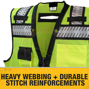 Chaleco DE SEGURIDAD reflectante de alta visibilidad al por mayor con bolsillo hecho en el mejor material chaleco de seguridad - Product Image 3